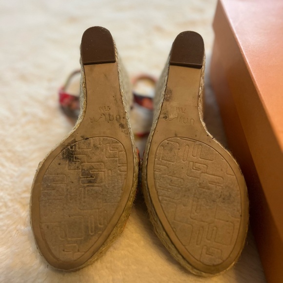 Unisa Espadrilles Pink and Peach floral Wedge Sandals - Picture 11 of 12